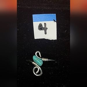 Wire wrapped malachite Stone ring.